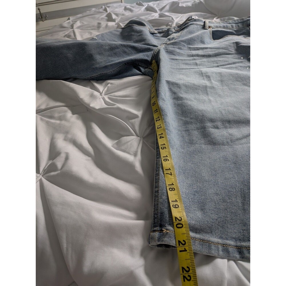 Lane Bryant Signature Fit Straight Leg Crop Jean 20P Lt Bl Embroidery Rhinestone - Picture 13 of 16